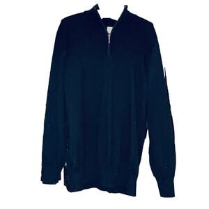 LL Bean Men’s LT 1/4 Zip Black Sweater Cashmere Blend Warm Outdoors
